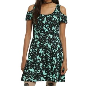 🎉🌕 Disney The Little Mermaid Ariel Silhouette Cold Shoulder Dress
